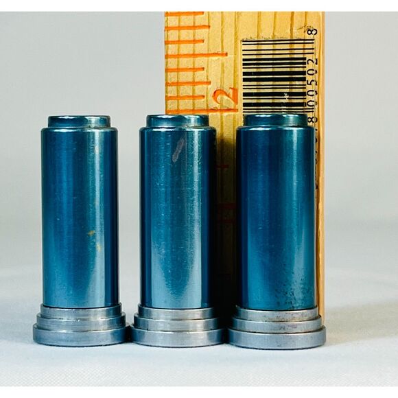 RARE BLUE Art Deco Vintage Salt Pepper Shakers 2" Cylinder Bullet - Picture 7 of 7